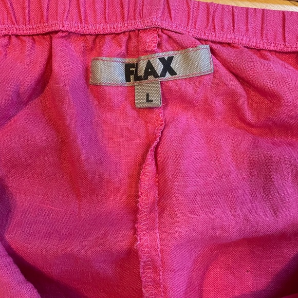 FLAX Wide Leg Linen Full Length Picnic Pant Elastic Drawstring Waist 31" Inseam - Picture 3 of 13